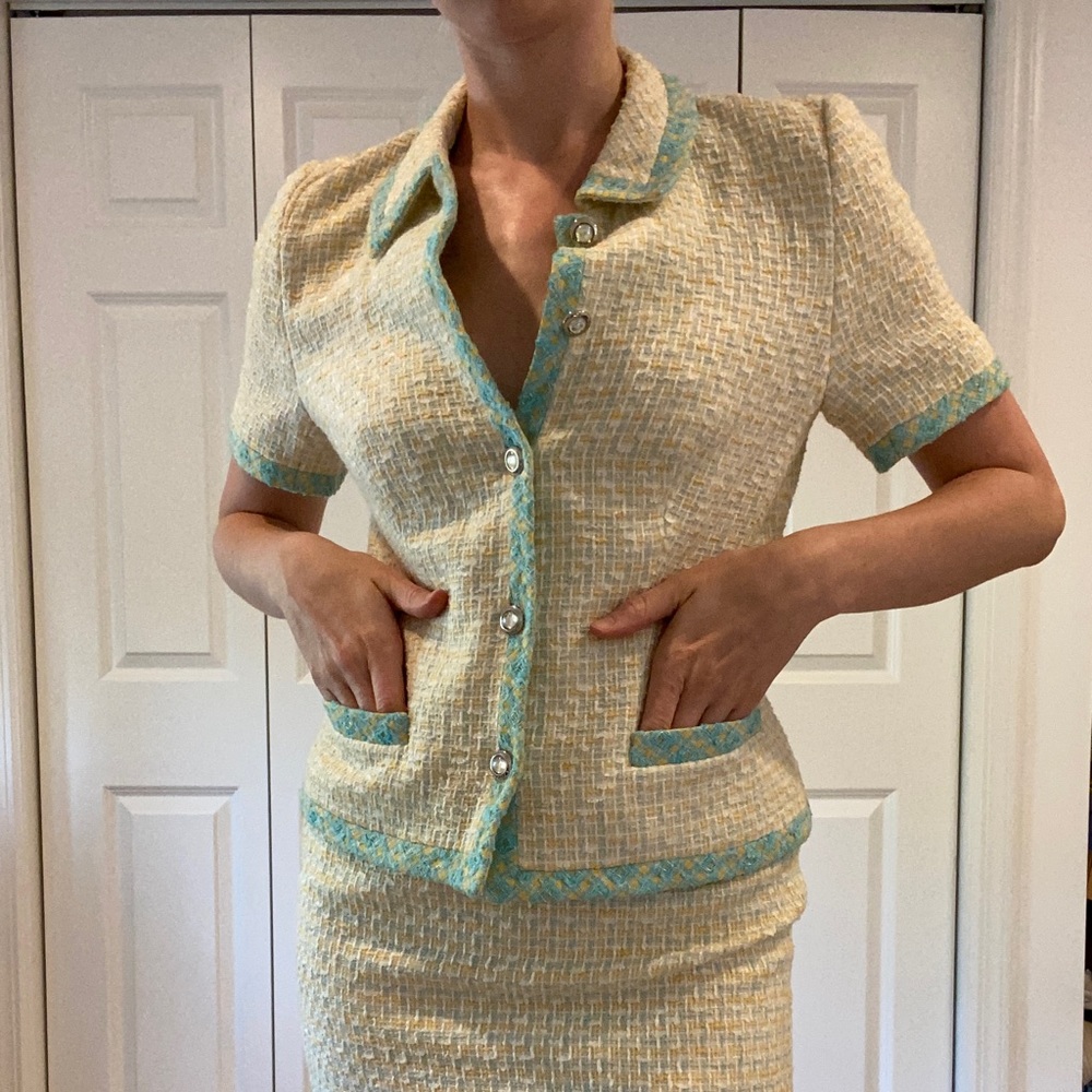 Vintage 1980s Escada Tweed Skirt Suit Co-Ord Set - Picture 8 of 16